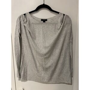 Gap Women's Size Small‎ Cold Shoulder Light Gray Top Long Sleeves